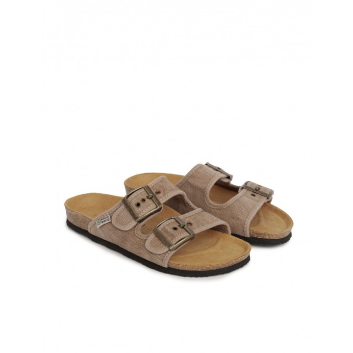 NATURAL WORLD Sandalias Bio Tela Marron