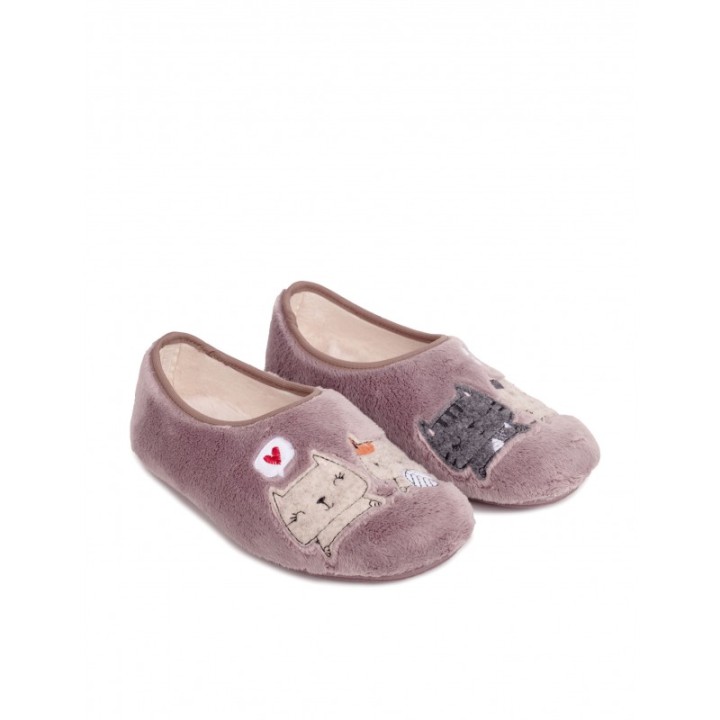 VULLADI Zapatillas Cerradas Gatos Lila