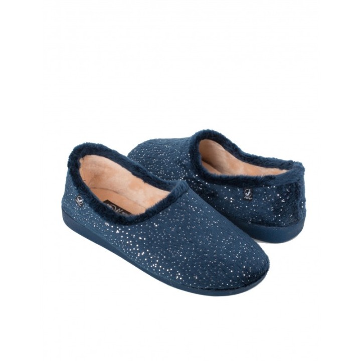 Zapatillas Casa Cerradas Brillos Azules