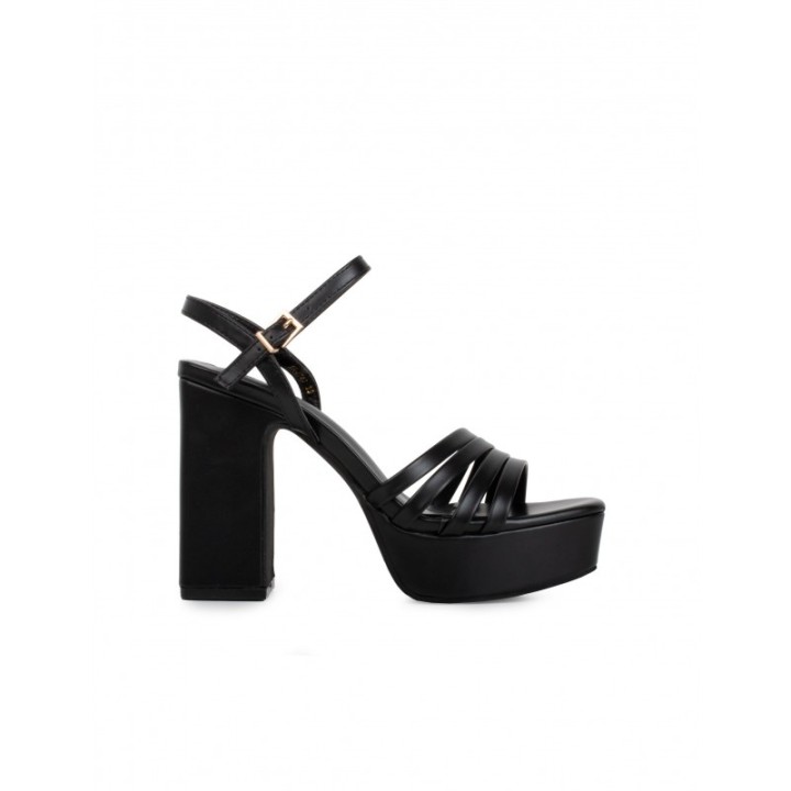 Sandalias Fiesta Plataforma Negras