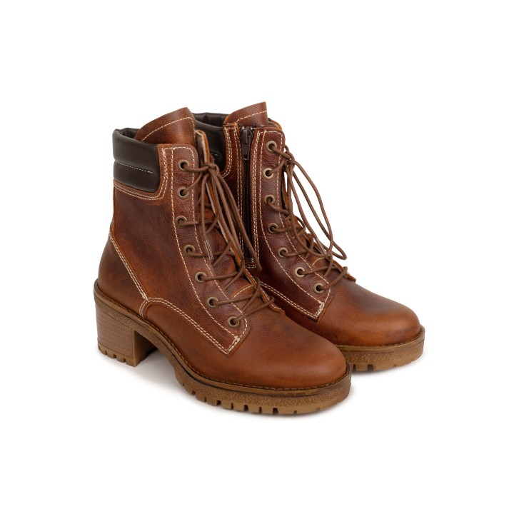 Botas Cordones Suela Track Cuero PERA LIMONERA