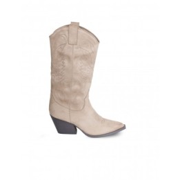 Botas Camperas Tacon Beige