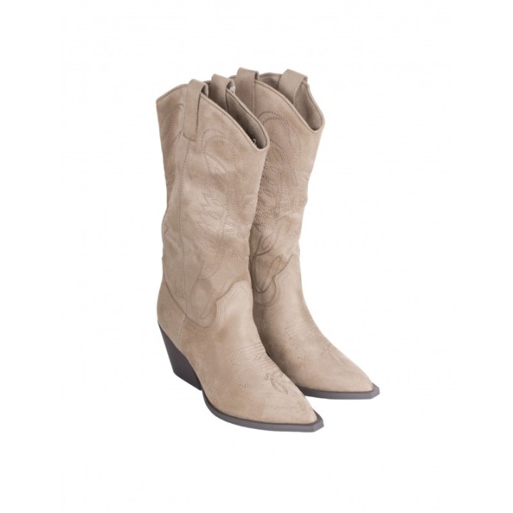 Botas Camperas Tacon Beige