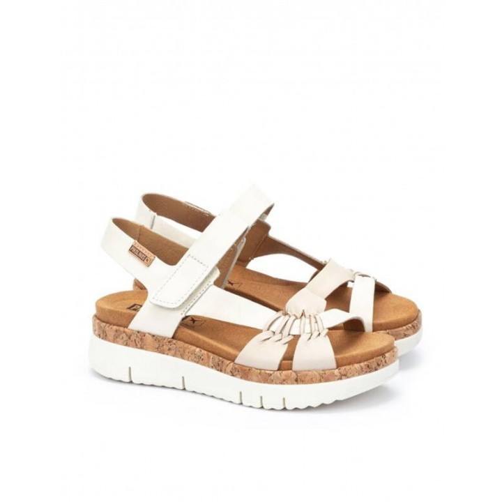 PIKOLINOS Sandalias Tiras Beige Plataforma
