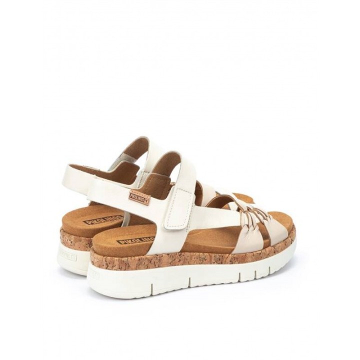 PIKOLINOS Sandalias Tiras Beige Plataforma