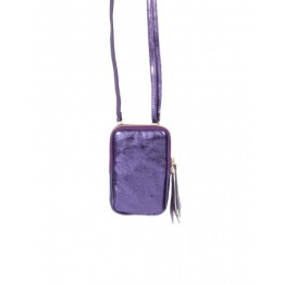 Bolso Porta Movil Metalizado Violeta
