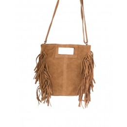 Bolso Flecos Asa Cuero