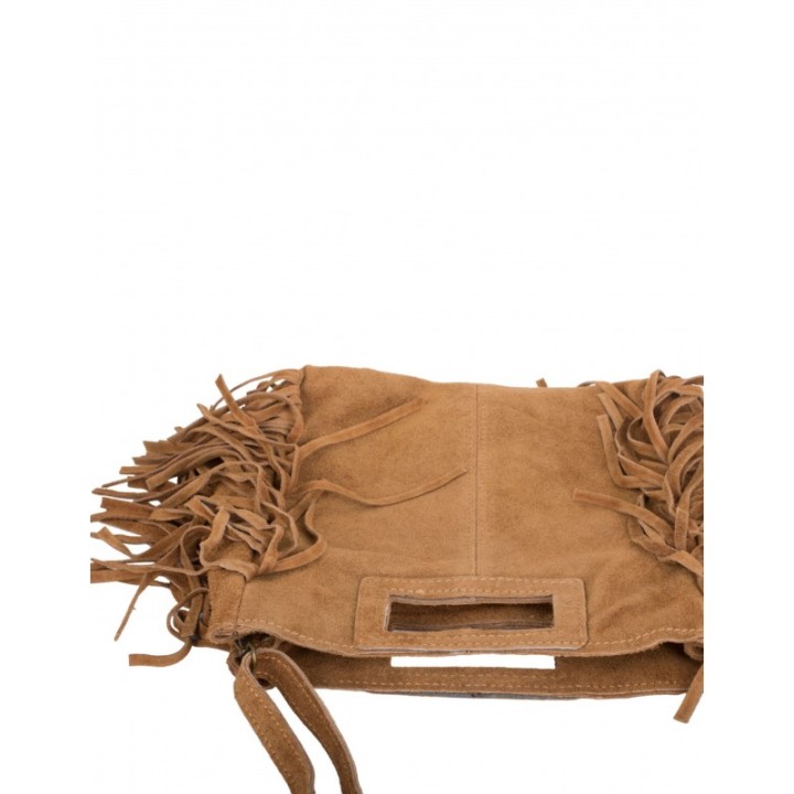 Bolso Flecos Asa Cuero