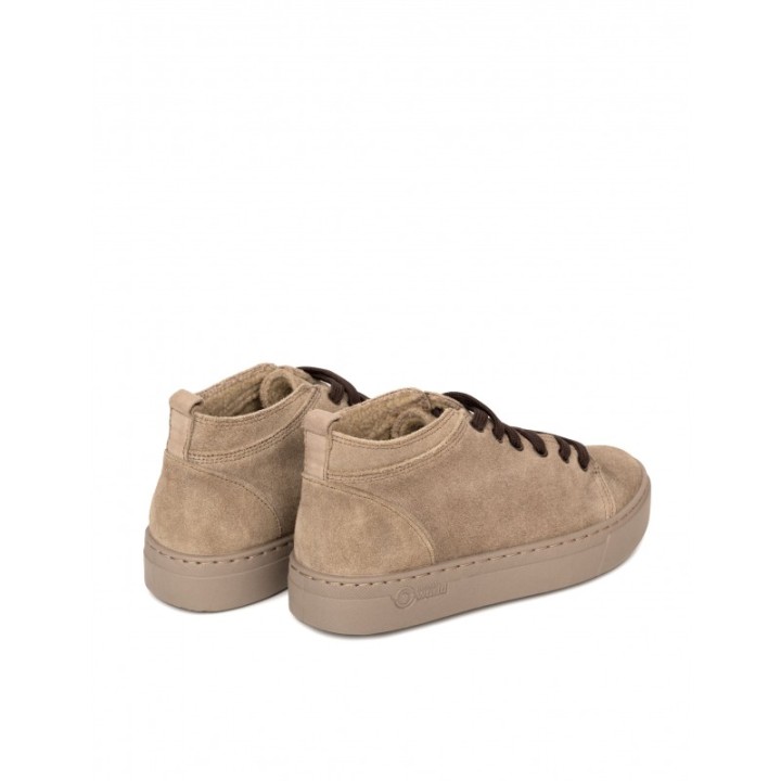 NATURAL WORLD Botines Cordones Plataforma Beige