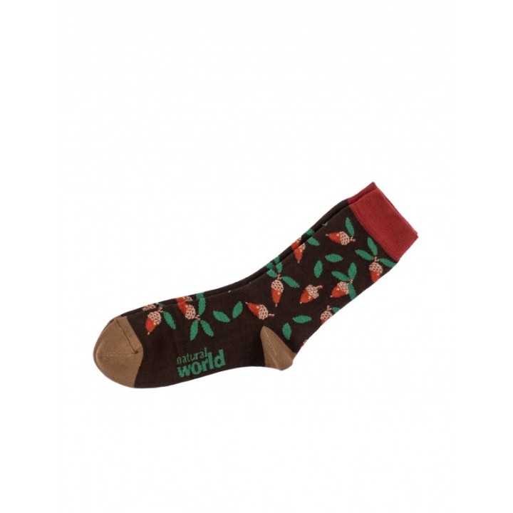 NATURAL WORLD Calcetines Veganos Bellotas Marron