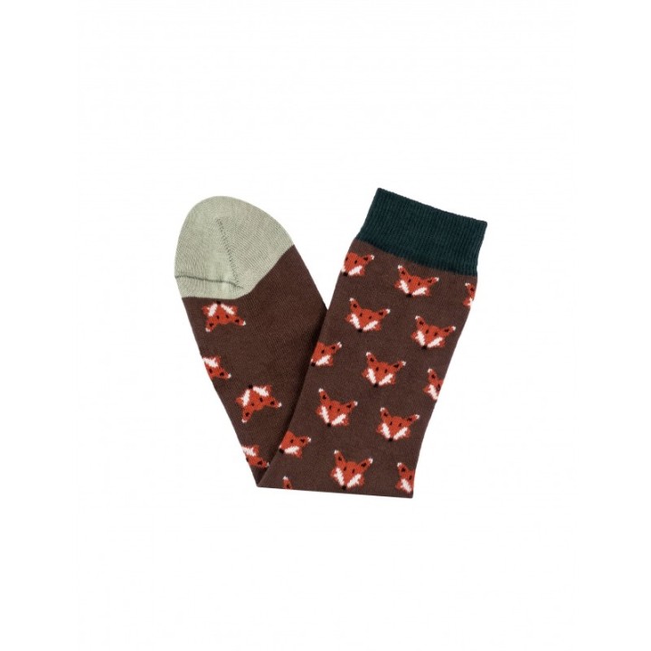 NATURAL WORLD Calcetines Veganos Zorro Marron