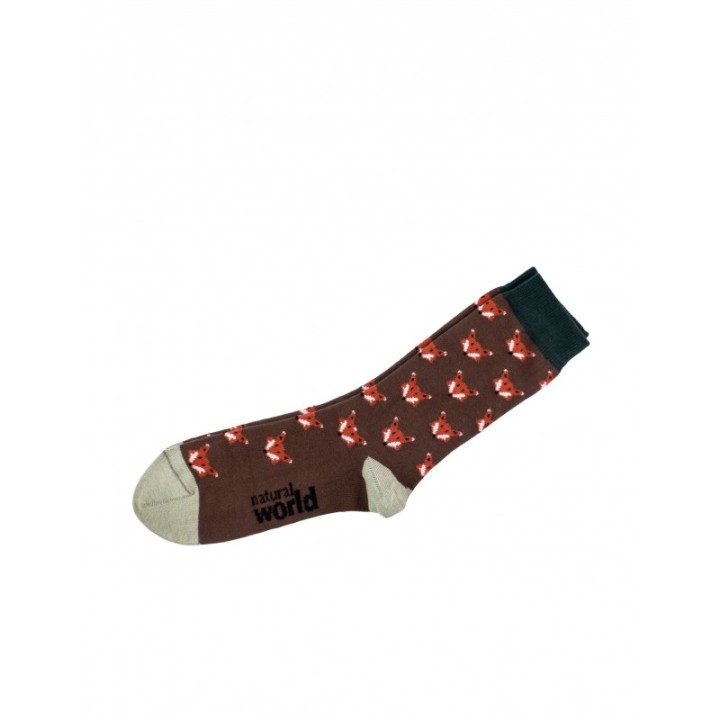 NATURAL WORLD Calcetines Veganos Zorro Marron