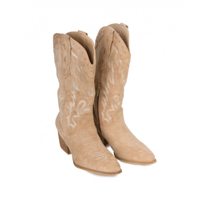 Botas Camperas Costuras Camel