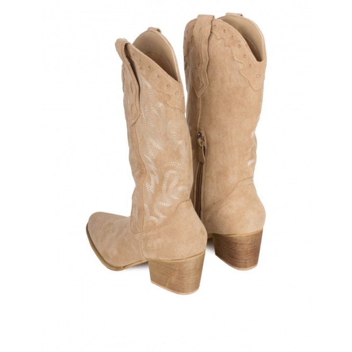 Botas Camperas Costuras Camel