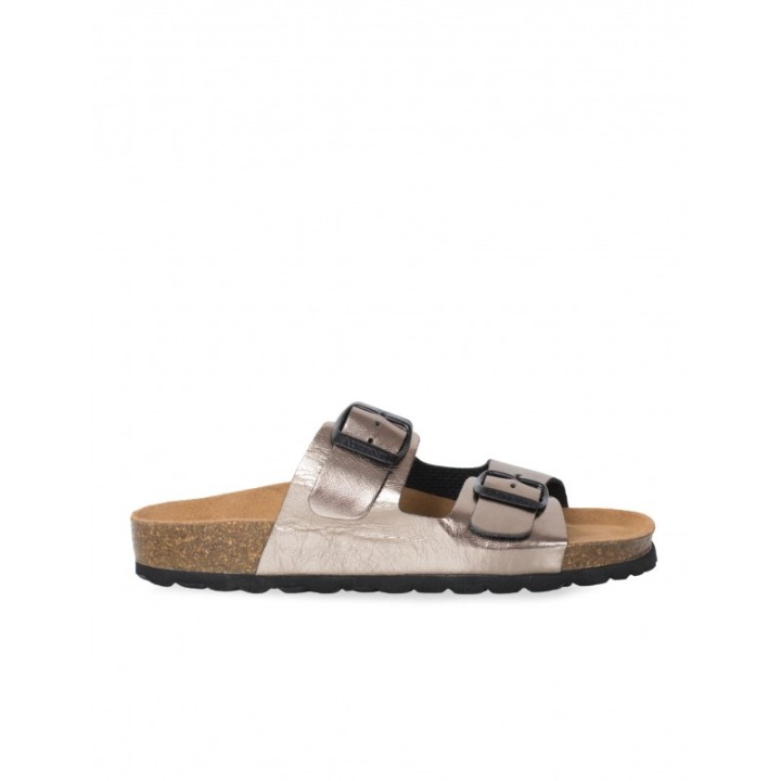 AUTENTI Sandalias Bio Hebillas Plomo