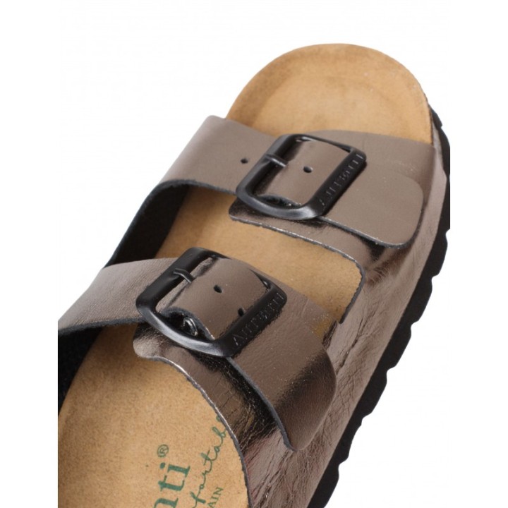 AUTENTI Sandalias Bio Hebillas Plomo