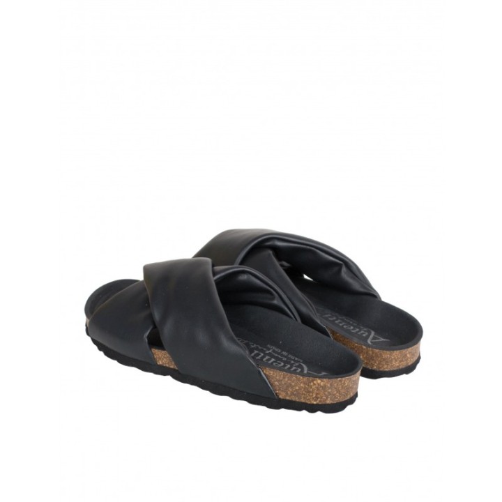 AUTENTI Sandalias Bio Tiras Acolchadas Negras