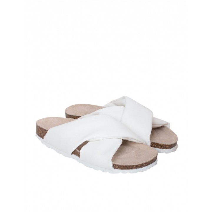 AUTENTI Sandalias Bio Tiras Acolchadas Blancas