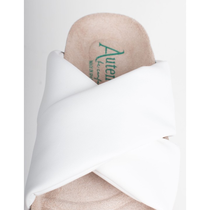 AUTENTI Sandalias Bio Tiras Acolchadas Blancas