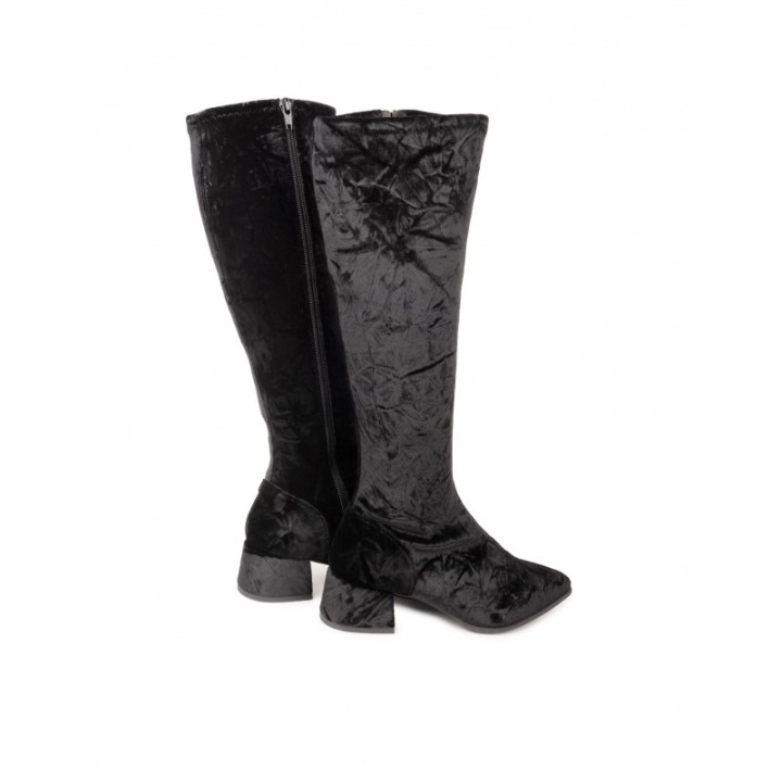 Botas Altas Terciopelo Negras PERA LIMONERA