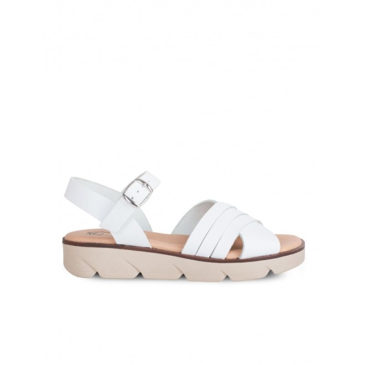 Sandalias Piel Casual Blancas PERA LIMONERA