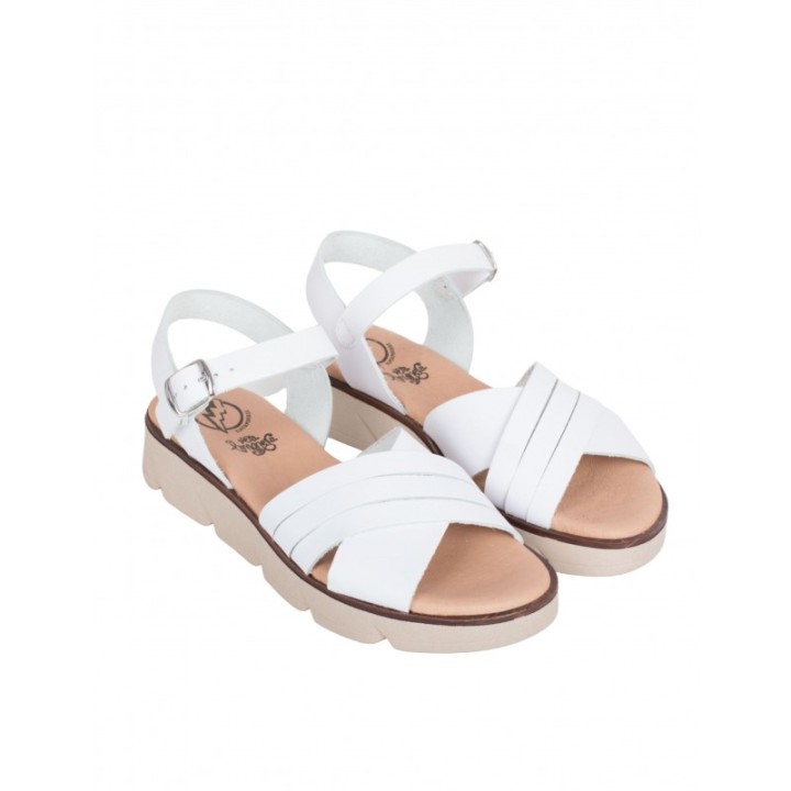 Sandalias Piel Casual Blancas PERA LIMONERA