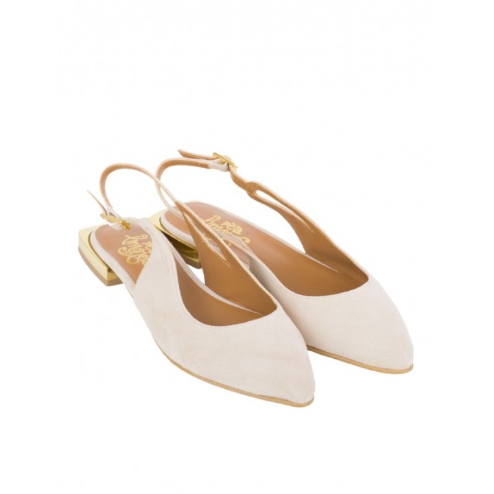 Bailarinas Destalonadas Piel Beige PERA LIMONERA