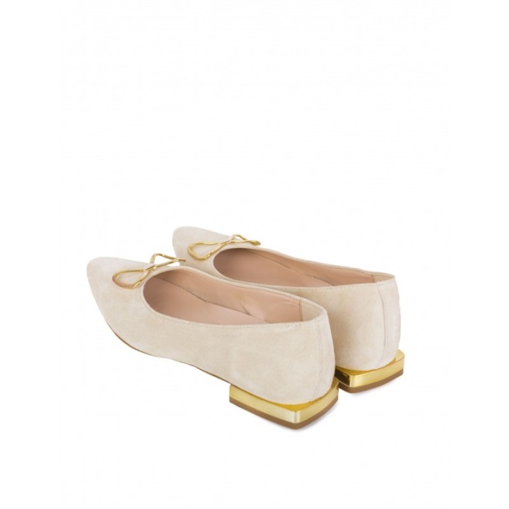 Bailarinas Lazo Metalico Beige PERA LIMONERA