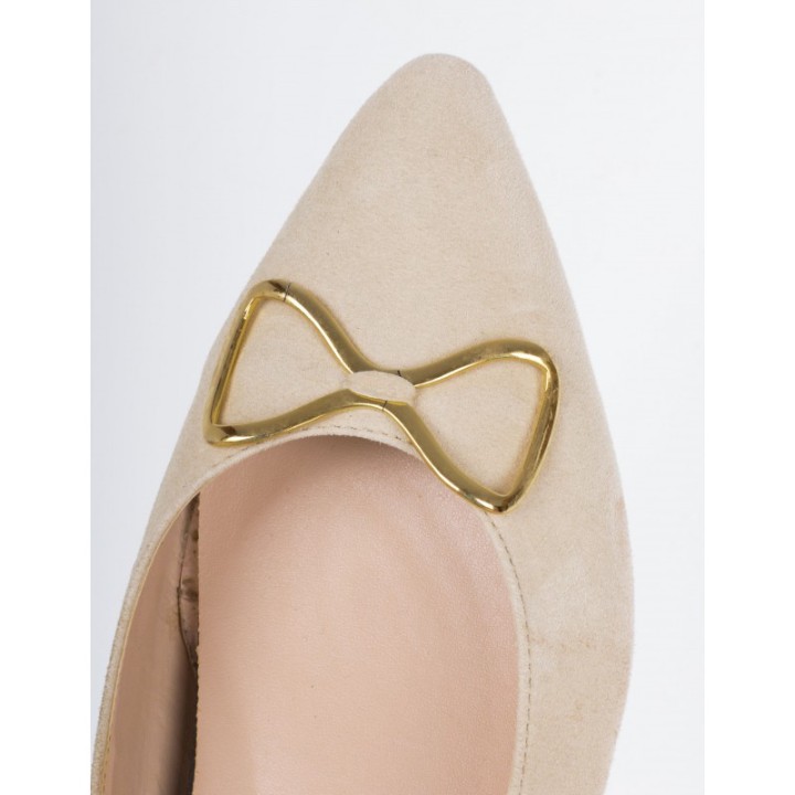 Bailarinas Lazo Metalico Beige PERA LIMONERA