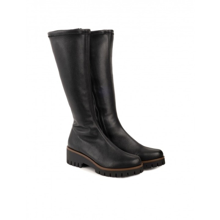 Botas Altas Suela Track Piel Negras PERA LIMONERA