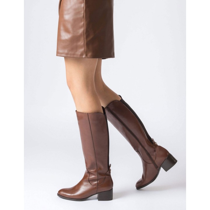 WONDERS Botas Altas Piel Marrones
