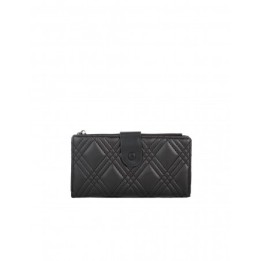 Cartera Billetera Costuras Negra