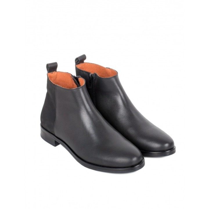 Botines Combinados Planos Piel PERA LIMONERA