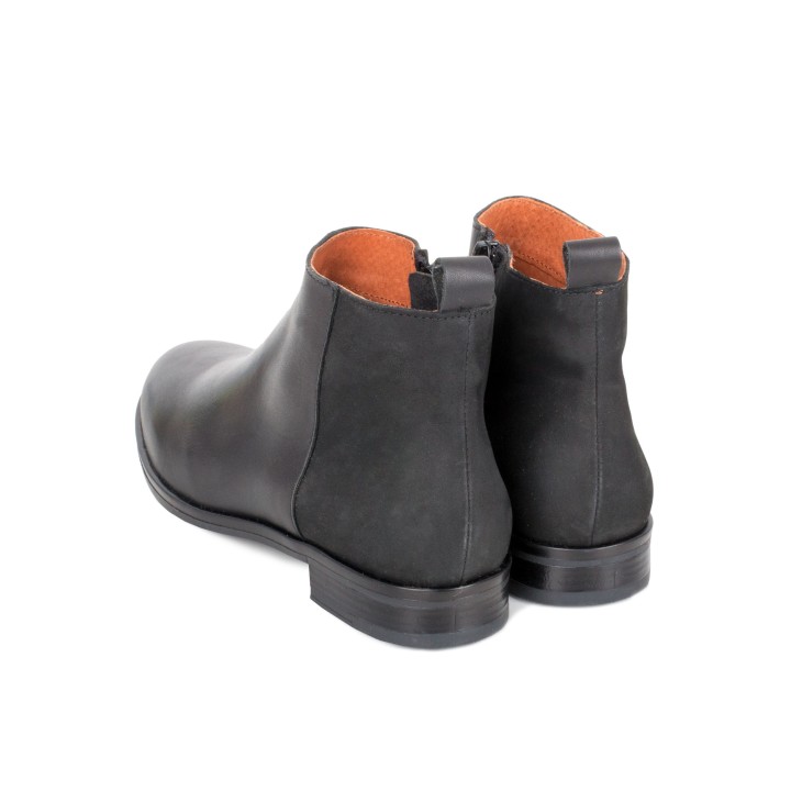 Botines Combinados Planos Piel PERA LIMONERA