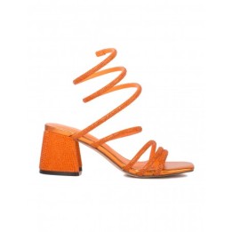 MENBUR Sandalias Fiesta Brillos Naranja