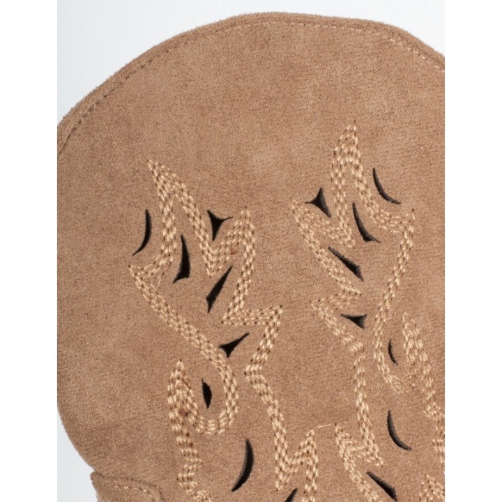 Botines Camperos Calados Tacon Camel