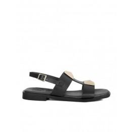 Sandalias Planas Tachuelas Negras PERA LIMONERA