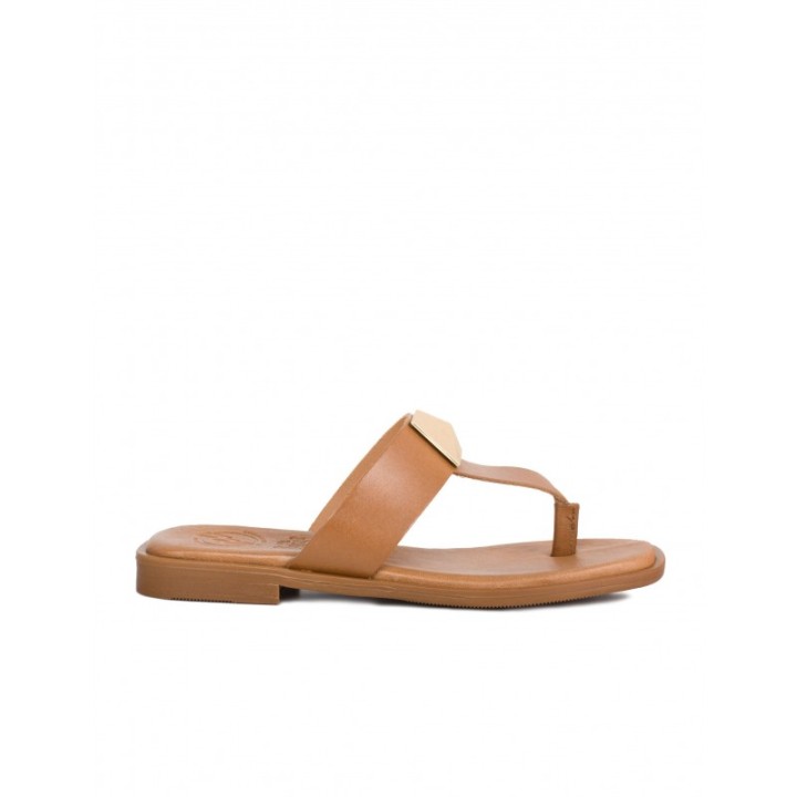 Sandalias Piel Dedo Tachuelas Cuero PERA LIMONERA