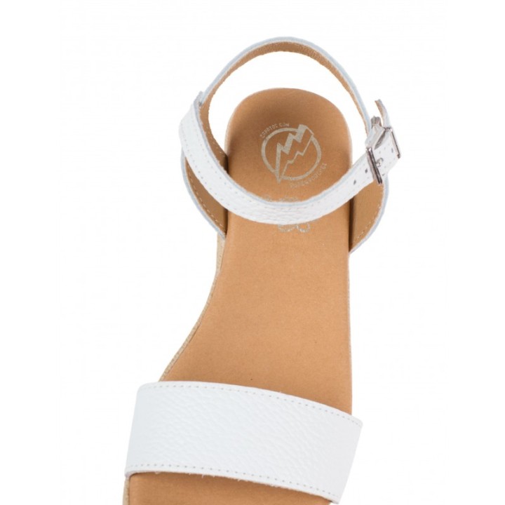 Sandalias Cuna Piel Blancas PERA LIMONERA