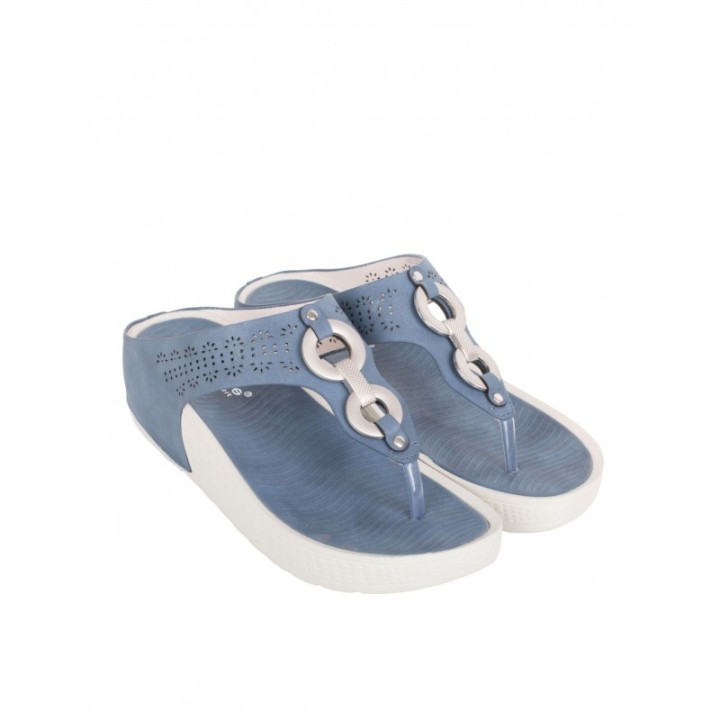 Sandalias Dedo Plataforma Azules