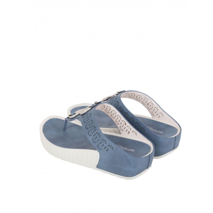 Sandalias Dedo Plataforma Azules