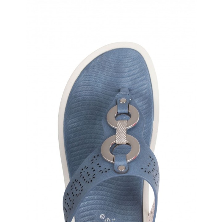 Sandalias Dedo Plataforma Azules
