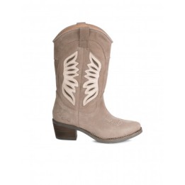 Botas Camperas Costuras Combinadas Taupe