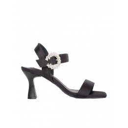 Sandalias Fiesta Raso Joya Negras