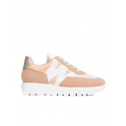 WONDERS Zapatillas Cordones Elasticos Beige
