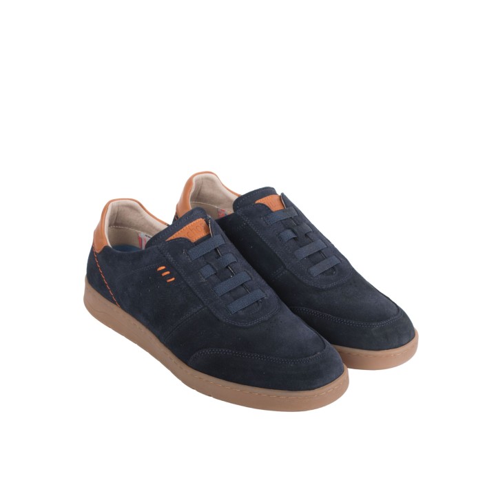 FLUCHOS Zapatos Casual Cordones Elasticos Azules