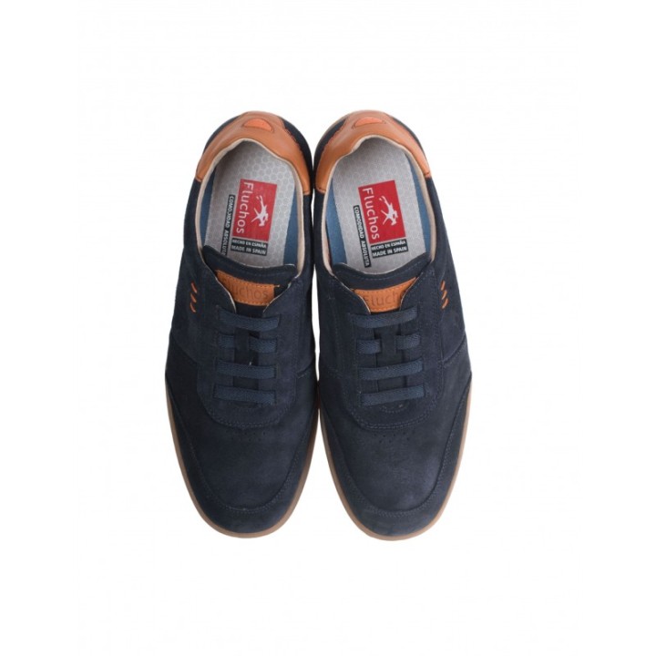 FLUCHOS Zapatos Casual Cordones Elasticos Azules