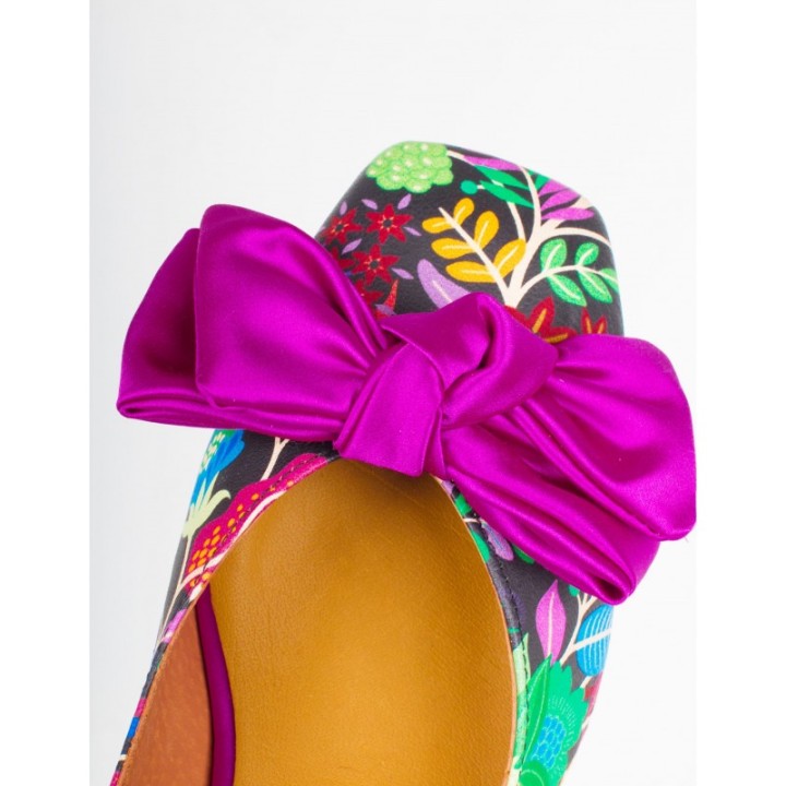 SALONISSIMOS Bailarinas Estampadas Lazo Buganvilla