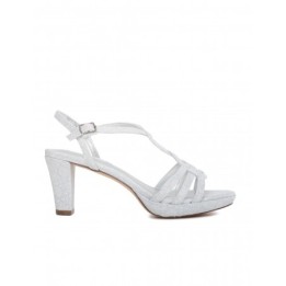 Sandalias Fiesta Tejido Brillo Plateadas