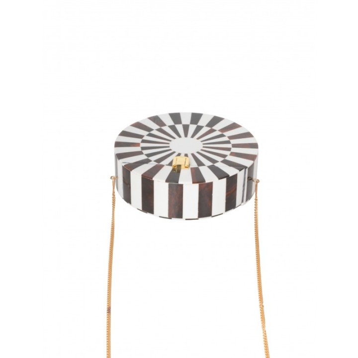 Bolso Fiesta Redondo Marron y Negro